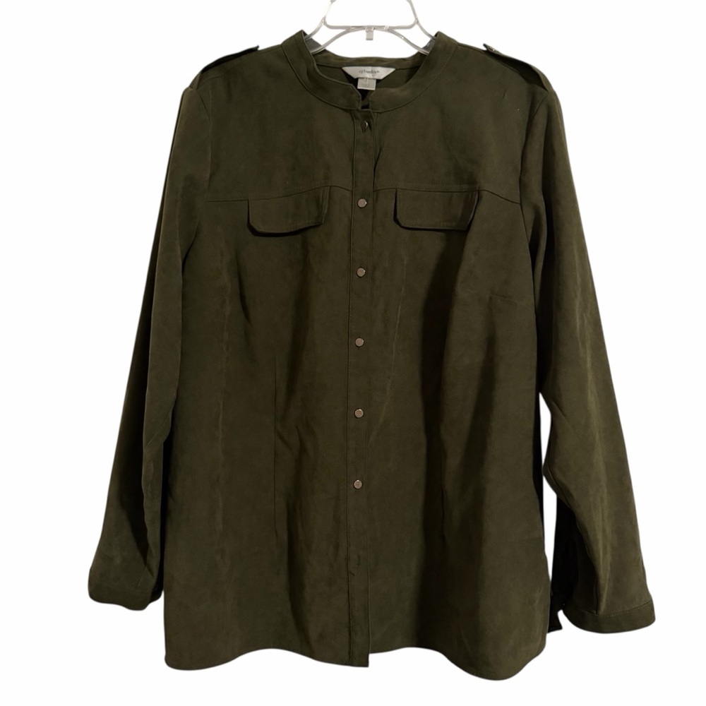 CJ Banks Dark Olive Shacket - 12